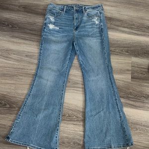 Light wash flare jeans